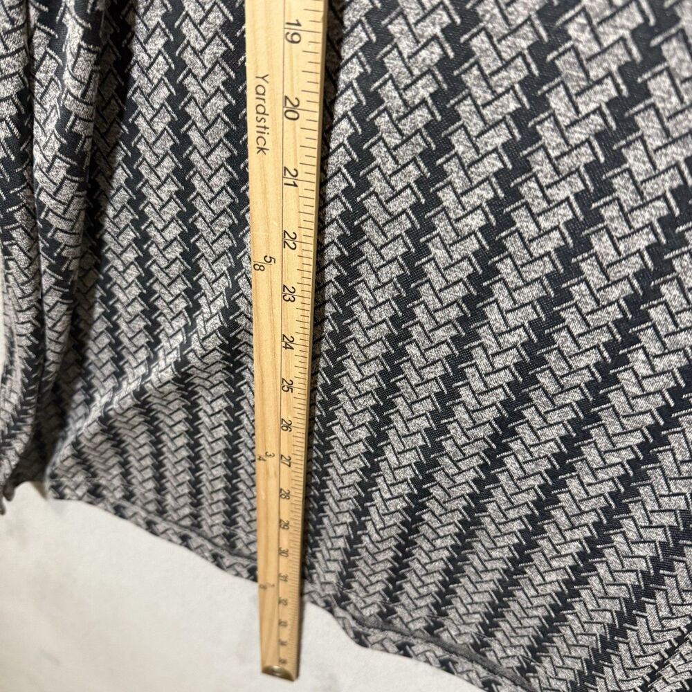 Ali Miles Tunic XL Herringbone Artsy Lagenlook 3/4 Ruched Sleeve Top Pocket Gray - Picture 7 of 10